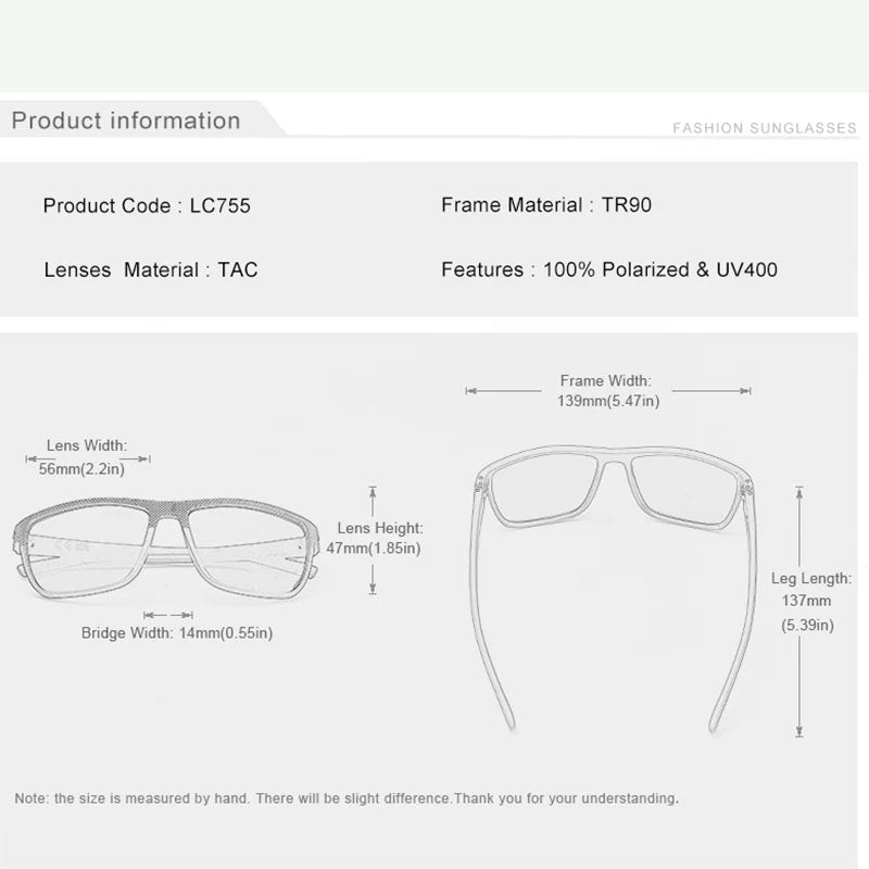 Classic Polarized Square Sunglasses