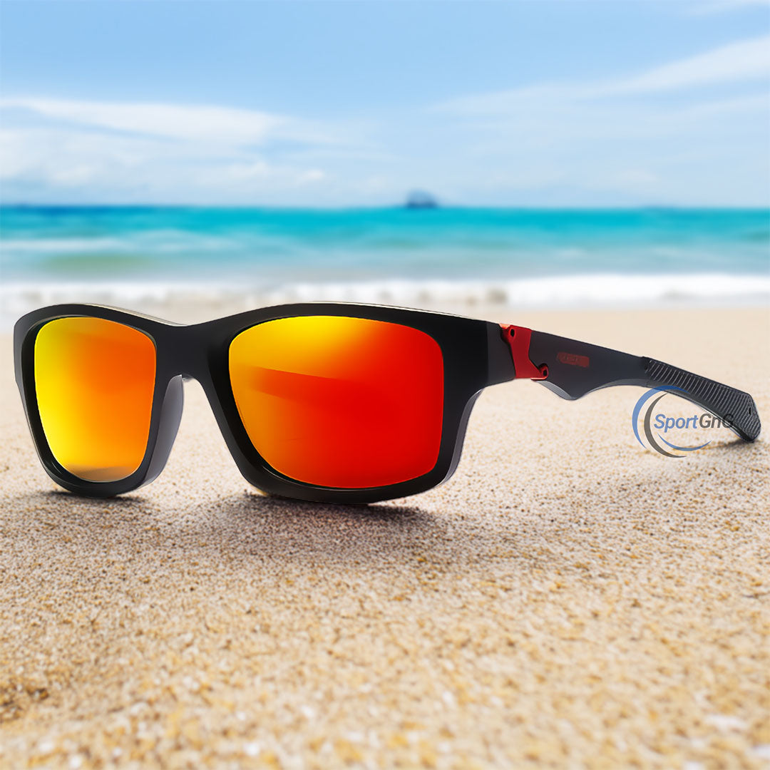 Lunettes de soleil de sport carrées TR90 avec revêtement Flash