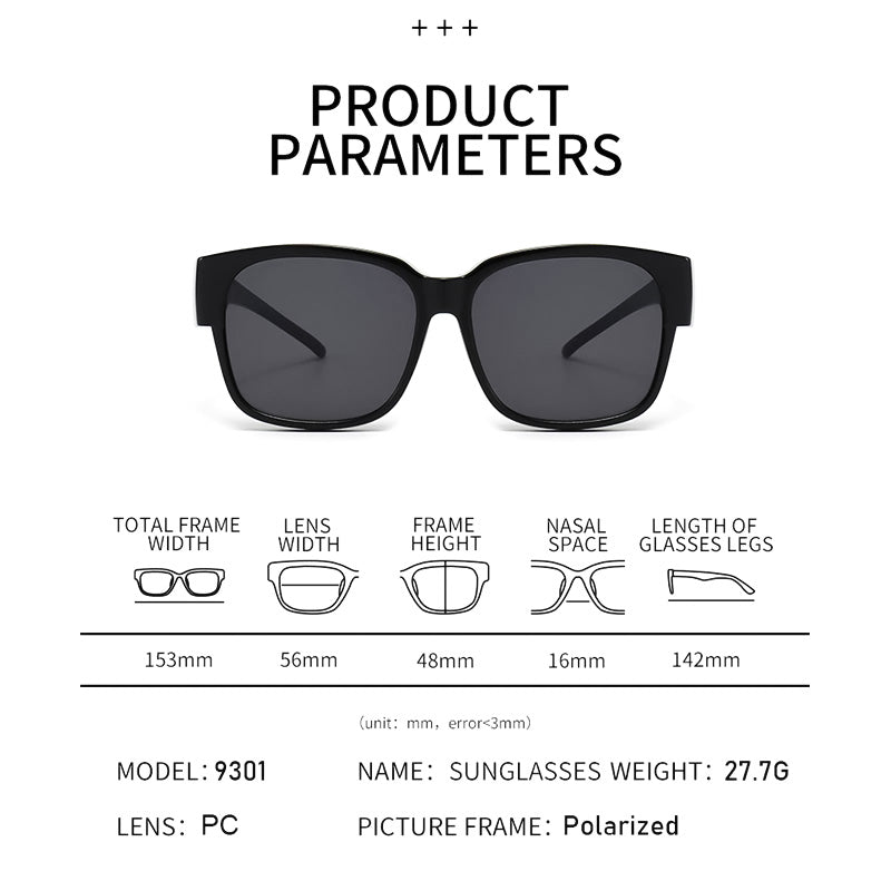 Polarized Fit Over Sunglasses for Prescription Glasses - SPONITA LLC