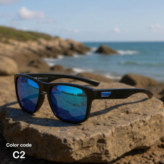 Crystal Graffiti Polarized Square Sunglasses