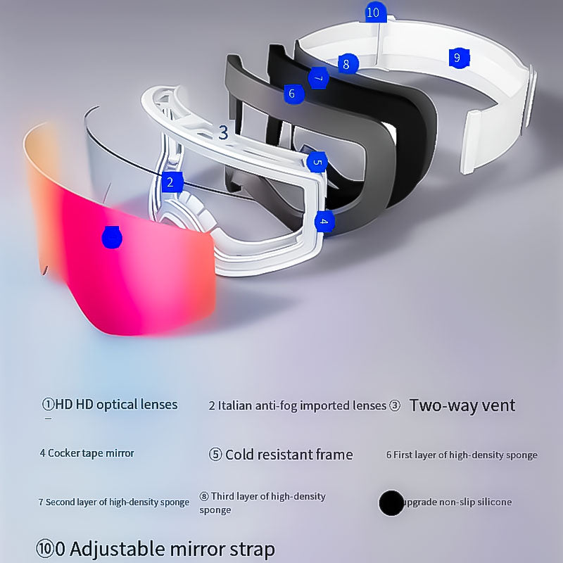 Double Anti-Fog Cylindrical Ski Goggles UV400 - SPONITA LLC