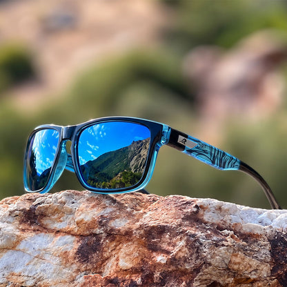 Crystal Graffiti Polarized Square Sunglasses