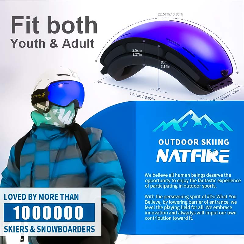 Double Layer Anti-Fog UV400 Ski Goggles