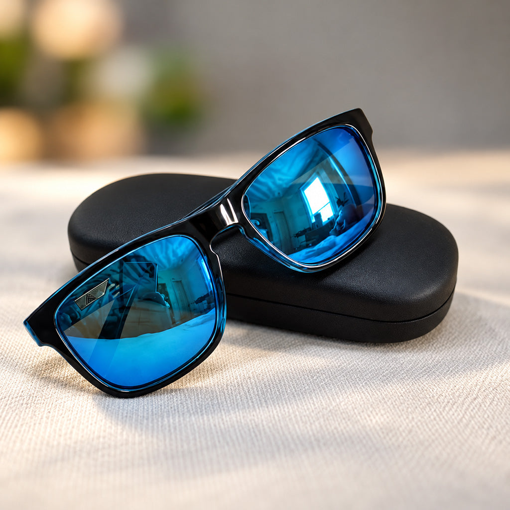 Crystal Graffiti Polarized Square Sunglasses