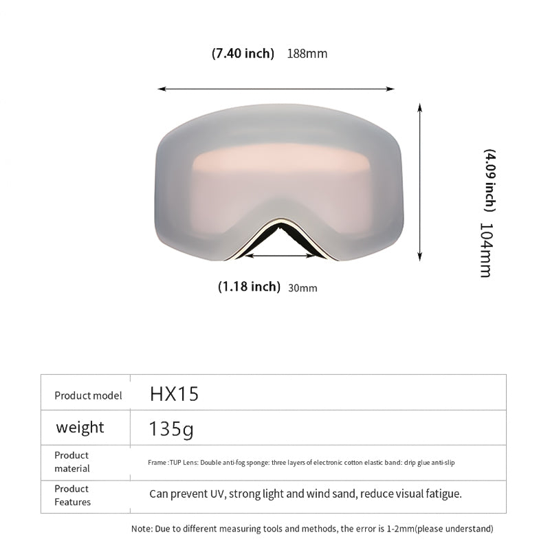 Double Anti-Fog Cylindrical Ski Goggles UV400 - SPONITA LLC