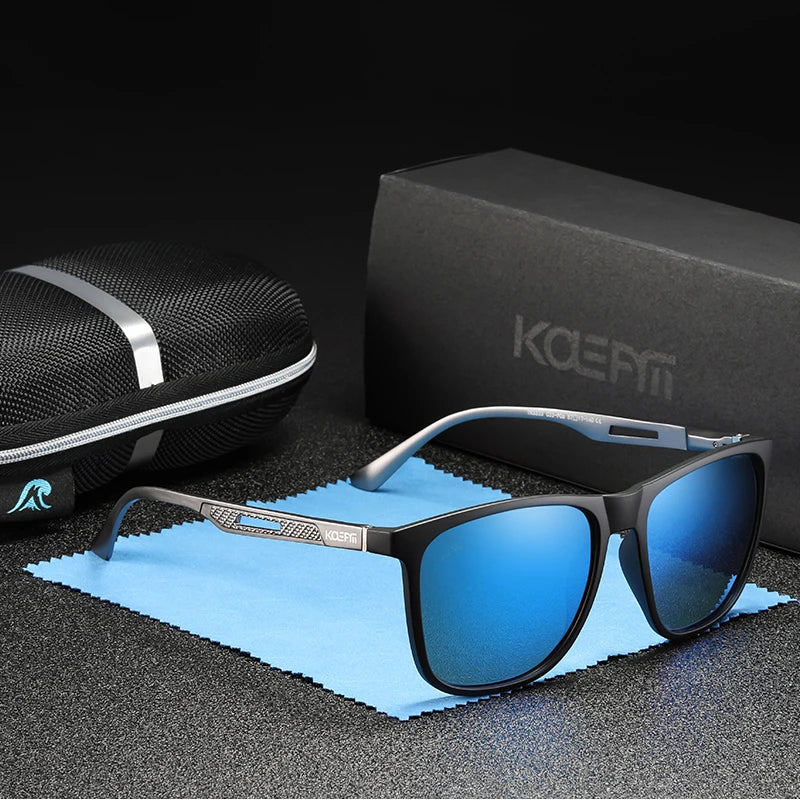 KDEAM Strong Spring Hinges Coating Polarized Sunglasses Men Light TR90 Frame Sun Glasses with Aluminum Magnesium Legs