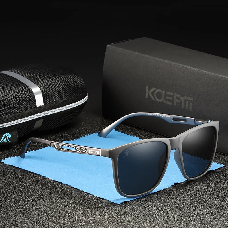 KDEAM Strong Spring Hinges Coating Polarized Sunglasses Men Light TR90 Frame Sun Glasses with Aluminum Magnesium Legs