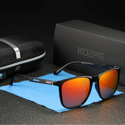 KDEAM Strong Spring Hinges Coating Polarized Sunglasses Men Light TR90 Frame Sun Glasses with Aluminum Magnesium Legs