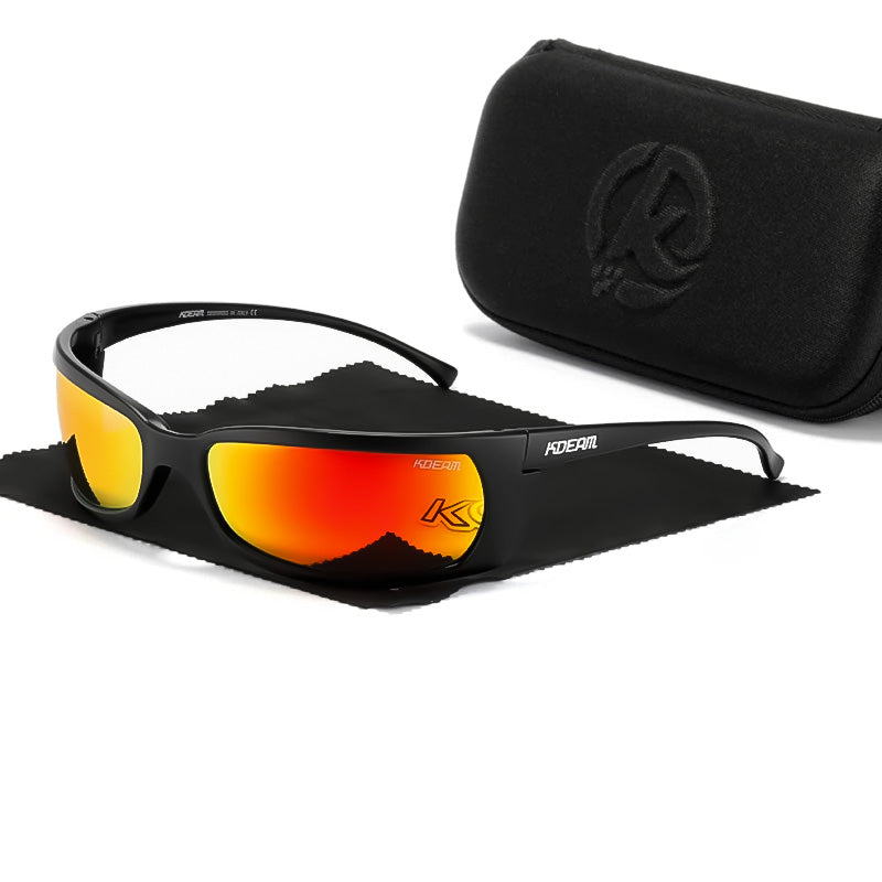 Lunettes de soleil de sport enveloppantes minces polarisées UV400