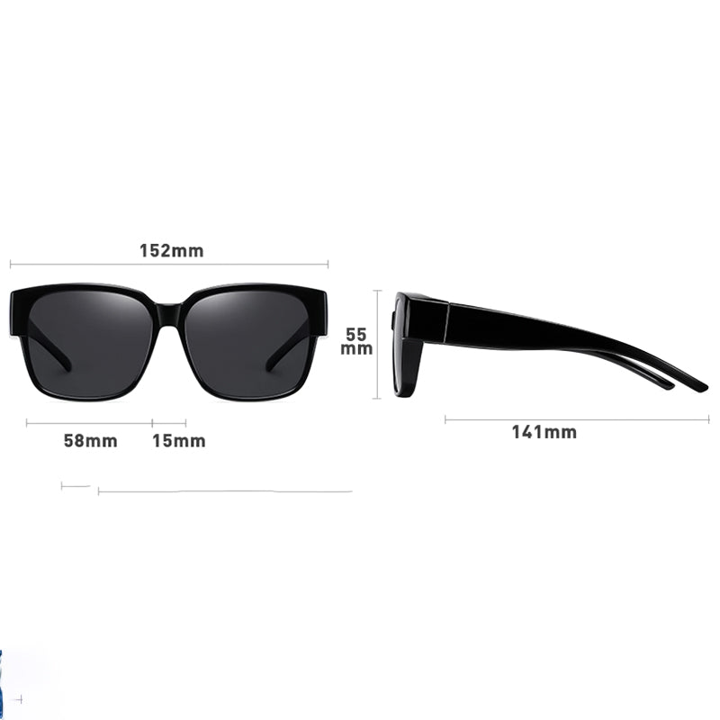 Fit Over Polarized Sunglasses for Myopia Glasses