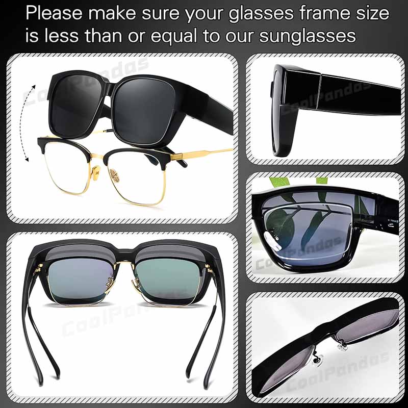 Fit Over Polarized Sunglasses for Myopia Glasses