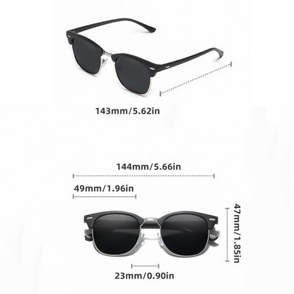 HD Mirror Lens Round Sunglasses - Outdoor Polarized UV400