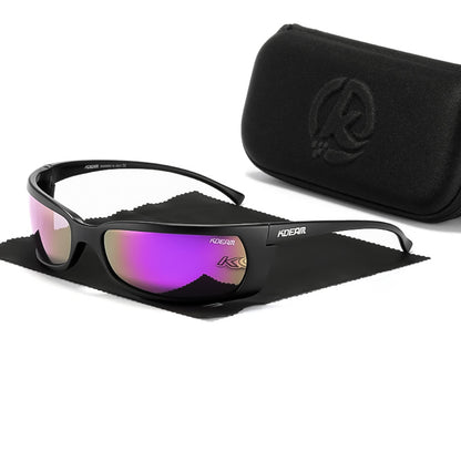 Lunettes de soleil de sport enveloppantes minces polarisées UV400