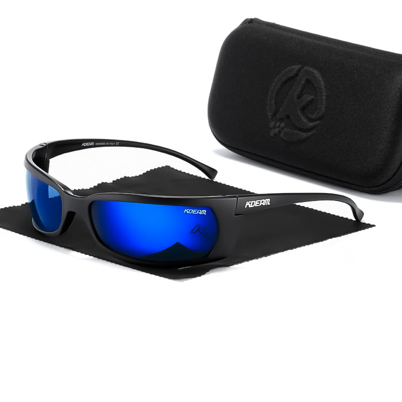 Lunettes de soleil de sport enveloppantes minces polarisées UV400